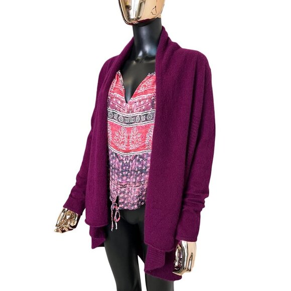 Charter Club 100% Cashmere Open Front Cardigan Sweater Purple Luxury Soft Knit M - Picture 7 of 10
